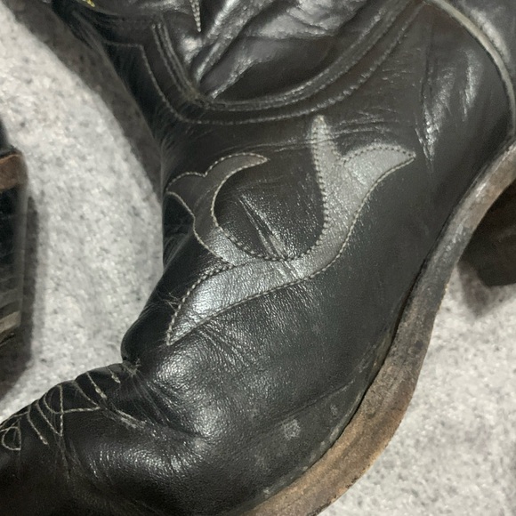 Boulet Cowboy Western Boots Men's Size 10 1/2  2E Black Eagle Leather Canada - Picture 12 of 16